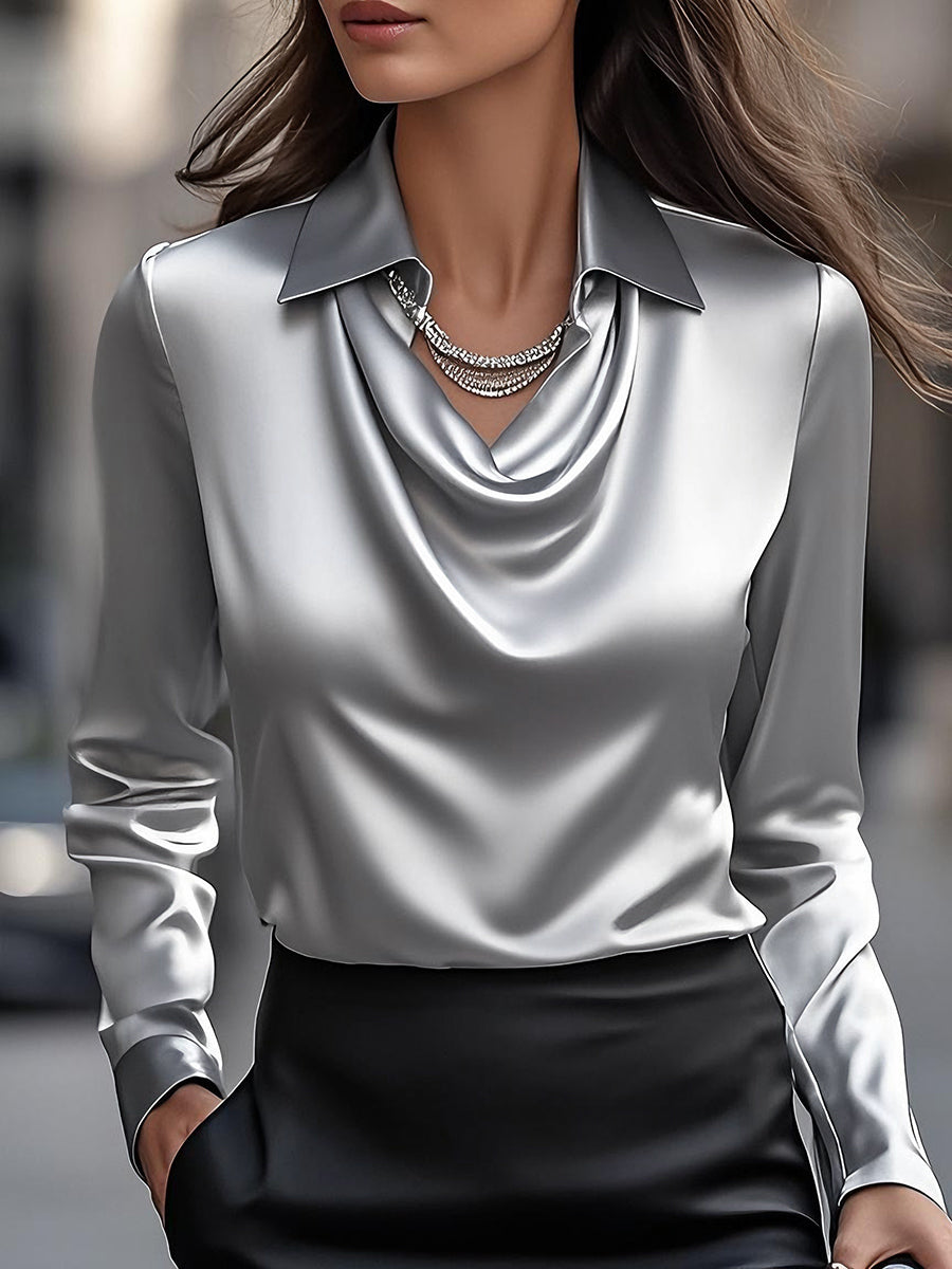 Rivelle – Blouse with Draped Collar