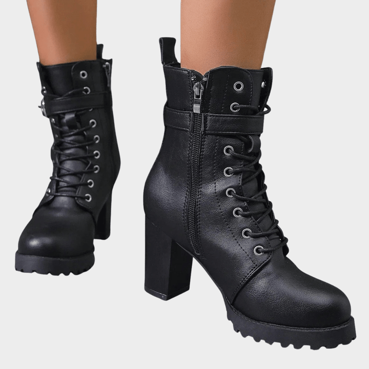 Evelyn - Round Toe Ankle Boots