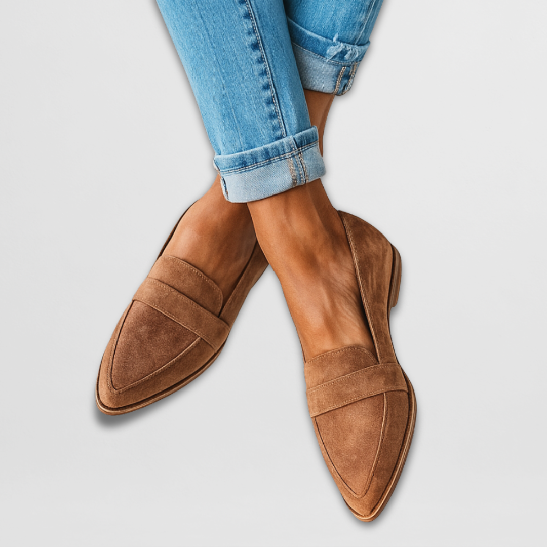 Olivia - Suede Moccasins.