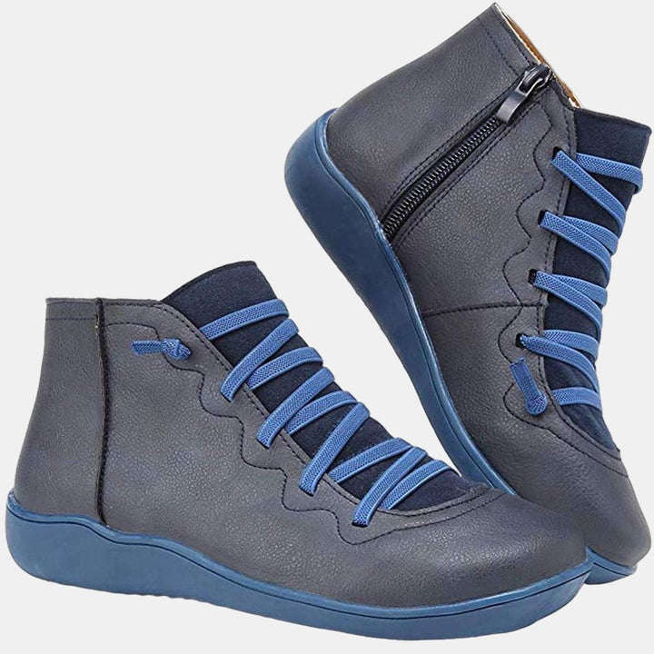 Avery - Block Heel Lace-up Boots