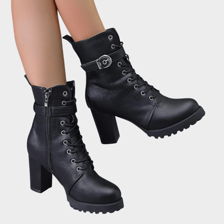 Evelyn - Round Toe Ankle Boots