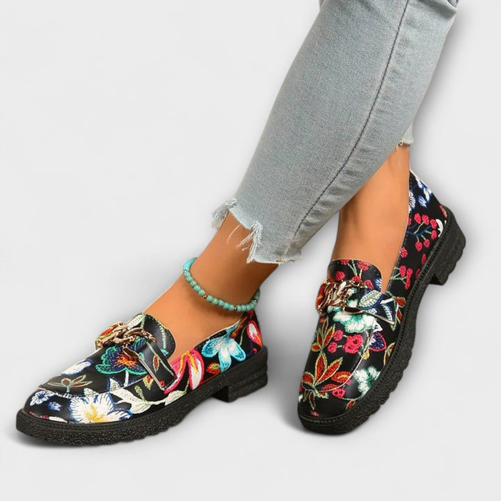 Berendina - Multicolored Loafers with Floral Pattern