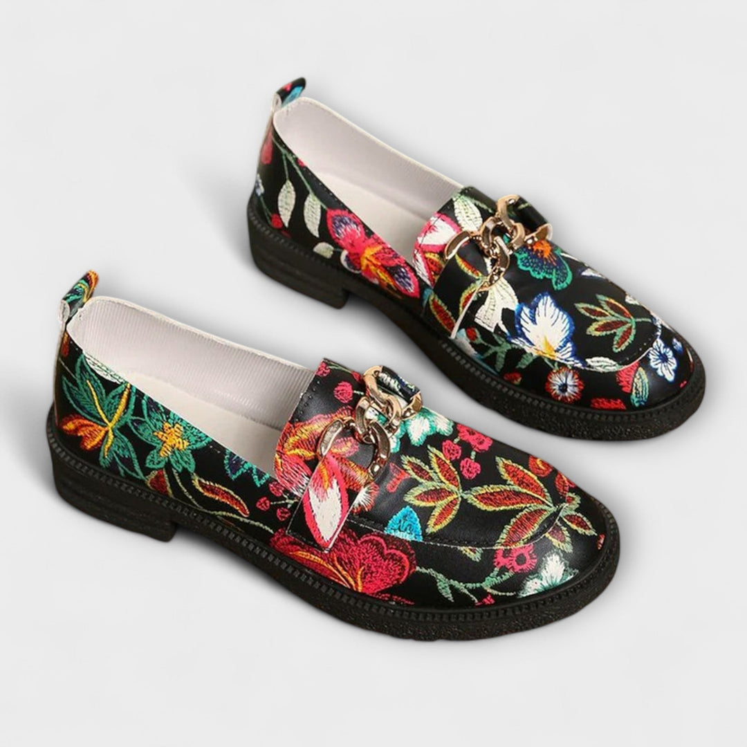 Berendina - Multicolored Loafers with Floral Pattern