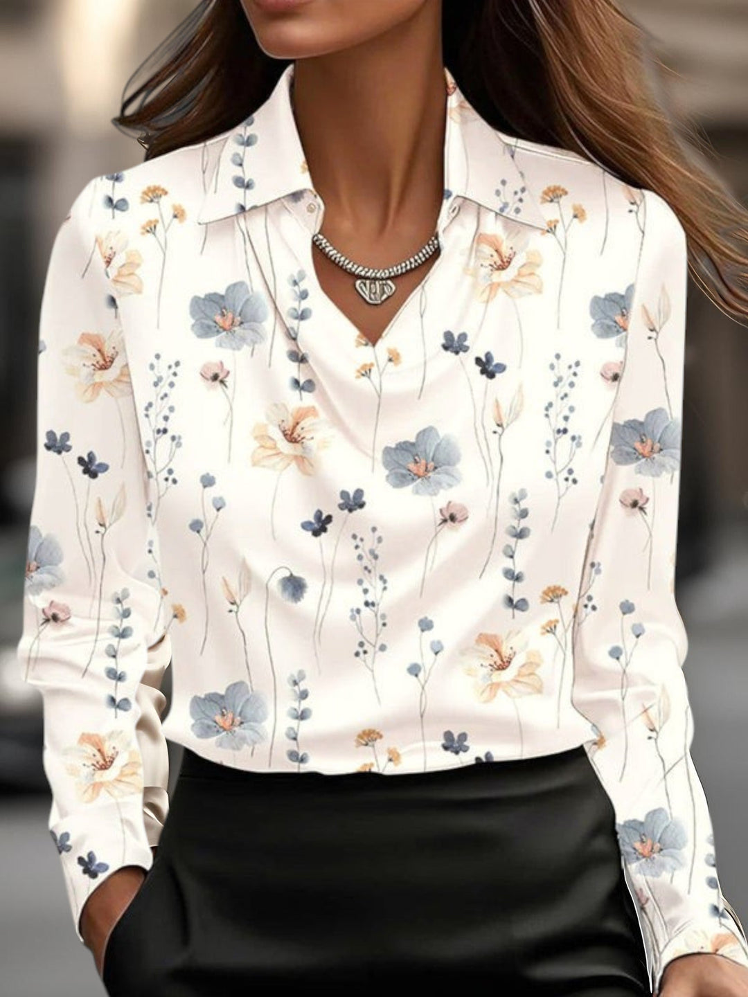 Rivelle – Blouse with Draped Collar