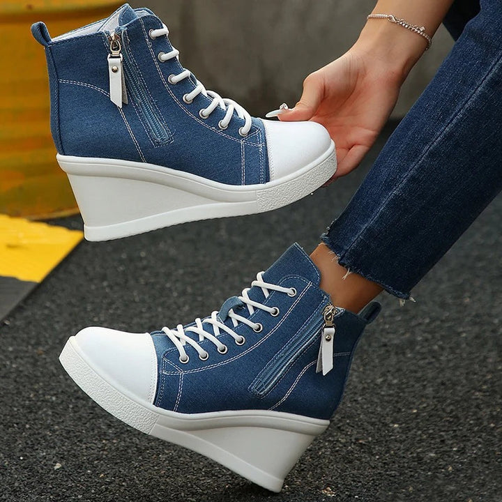 Anna - Zapatillas con cuña de lona