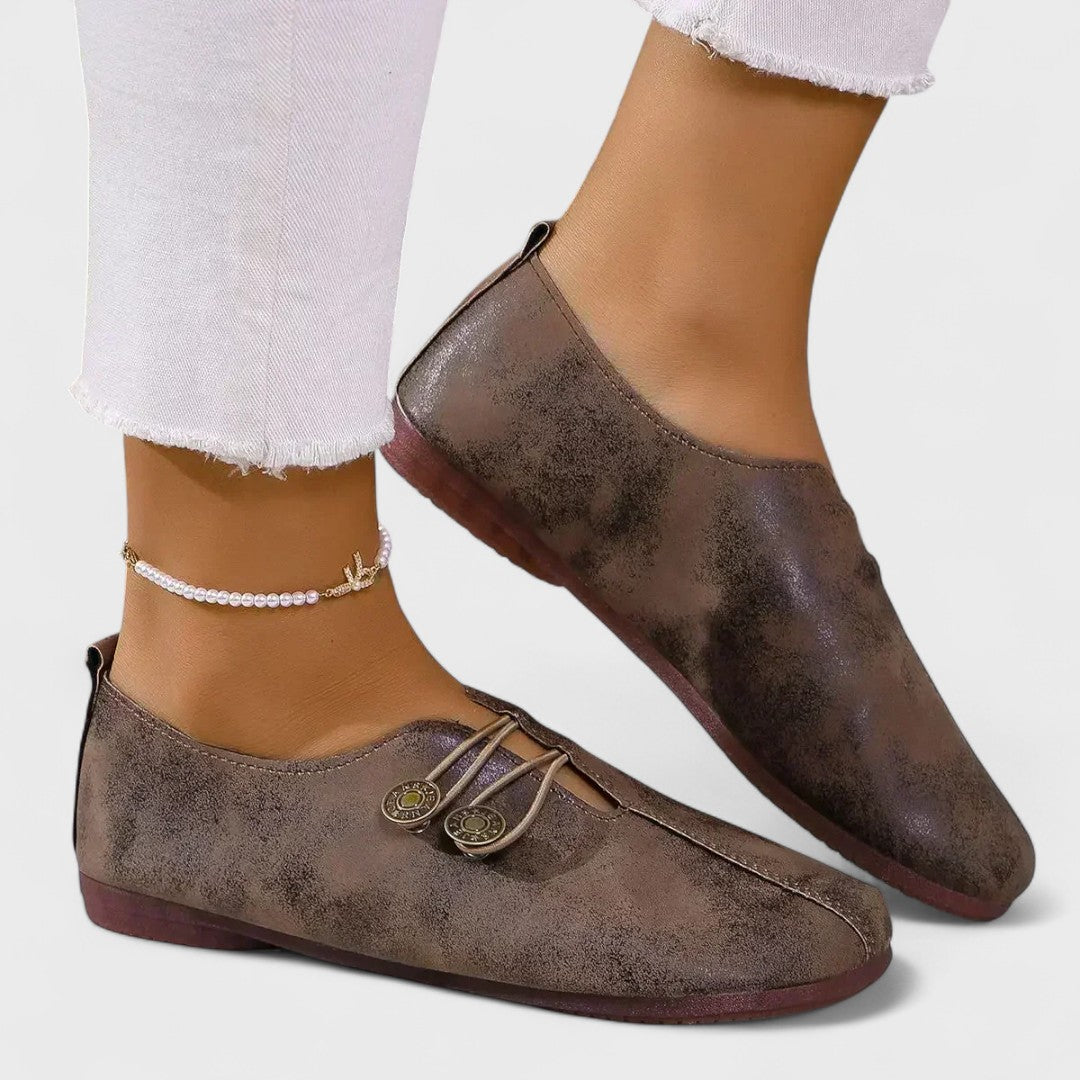 Lydia - Mocasines ortopédicos de mujer en ante suave