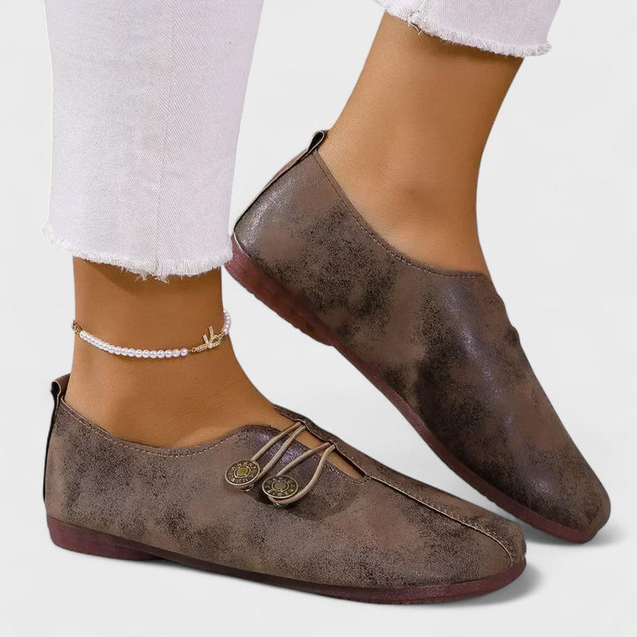 Lydia - Mocasines ortopédicos de mujer en ante suave