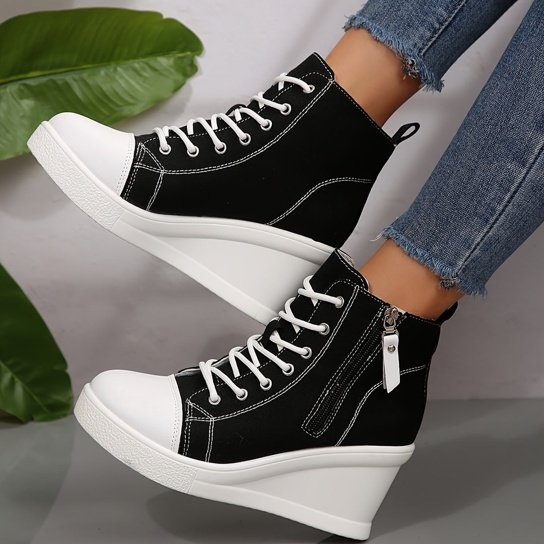 Anna - Zapatillas con cuña de lona