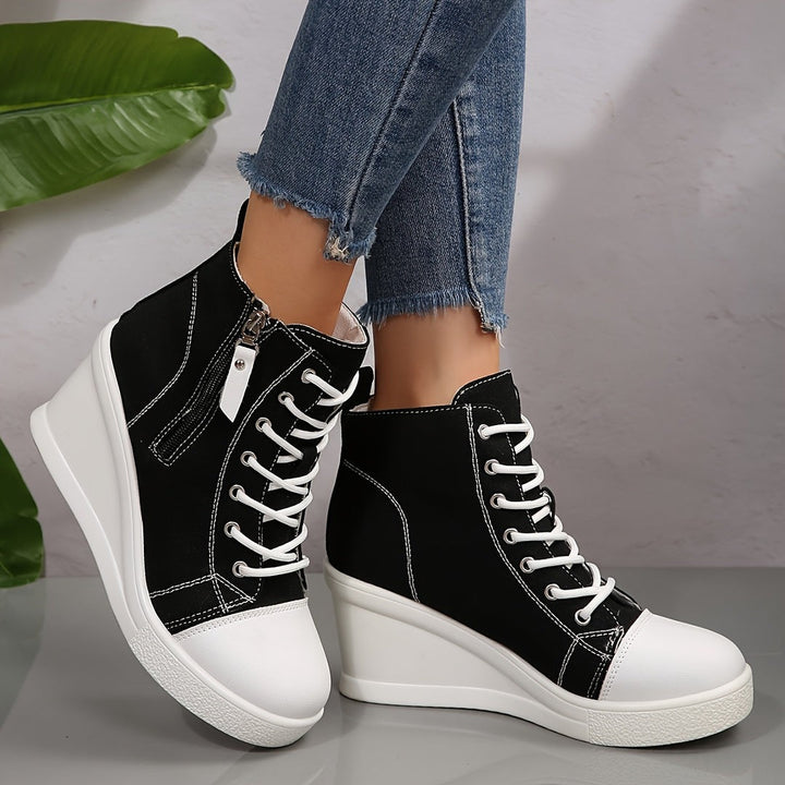 Anna - Zapatillas con cuña de lona