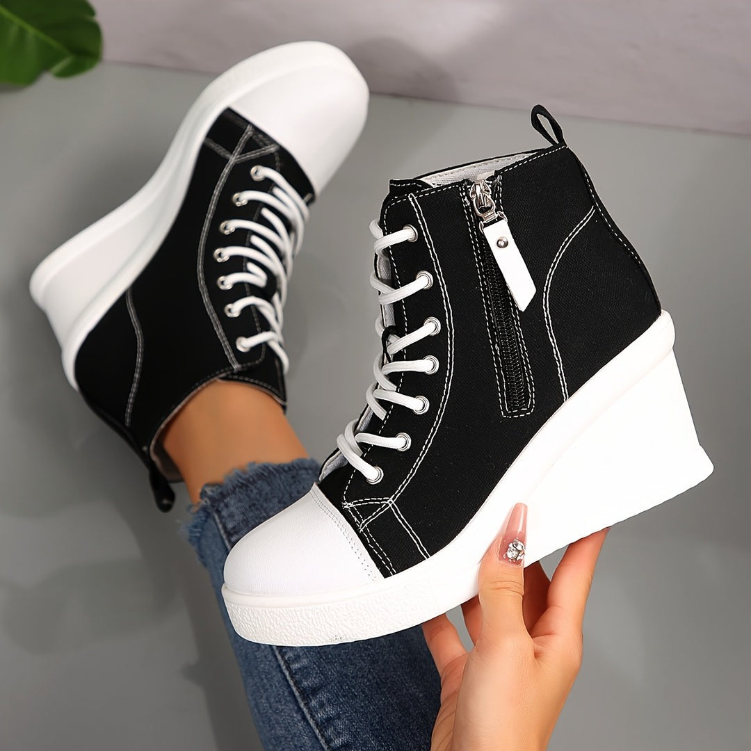 Anna - Zapatillas con cuña de lona