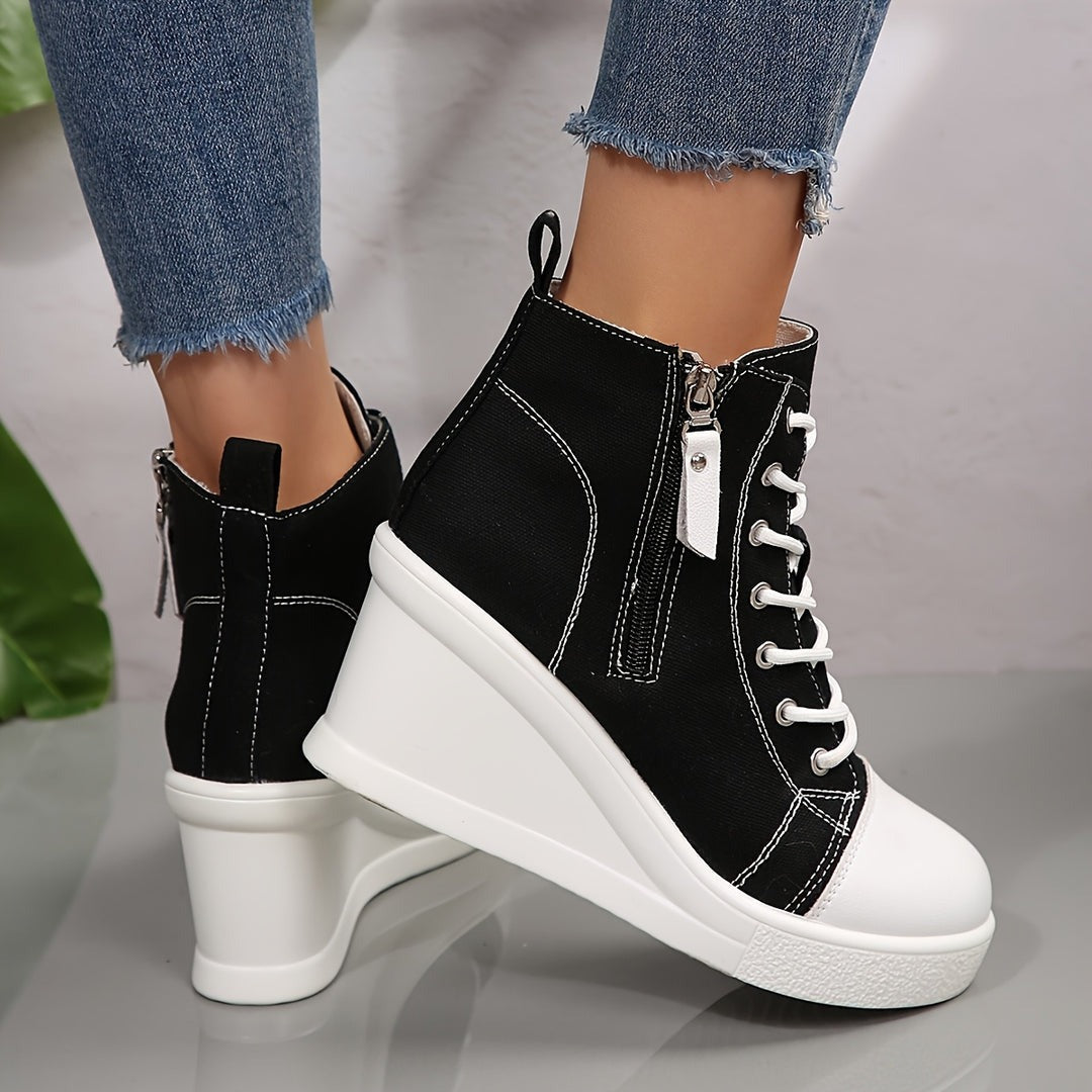 Anna - Zapatillas con cuña de lona