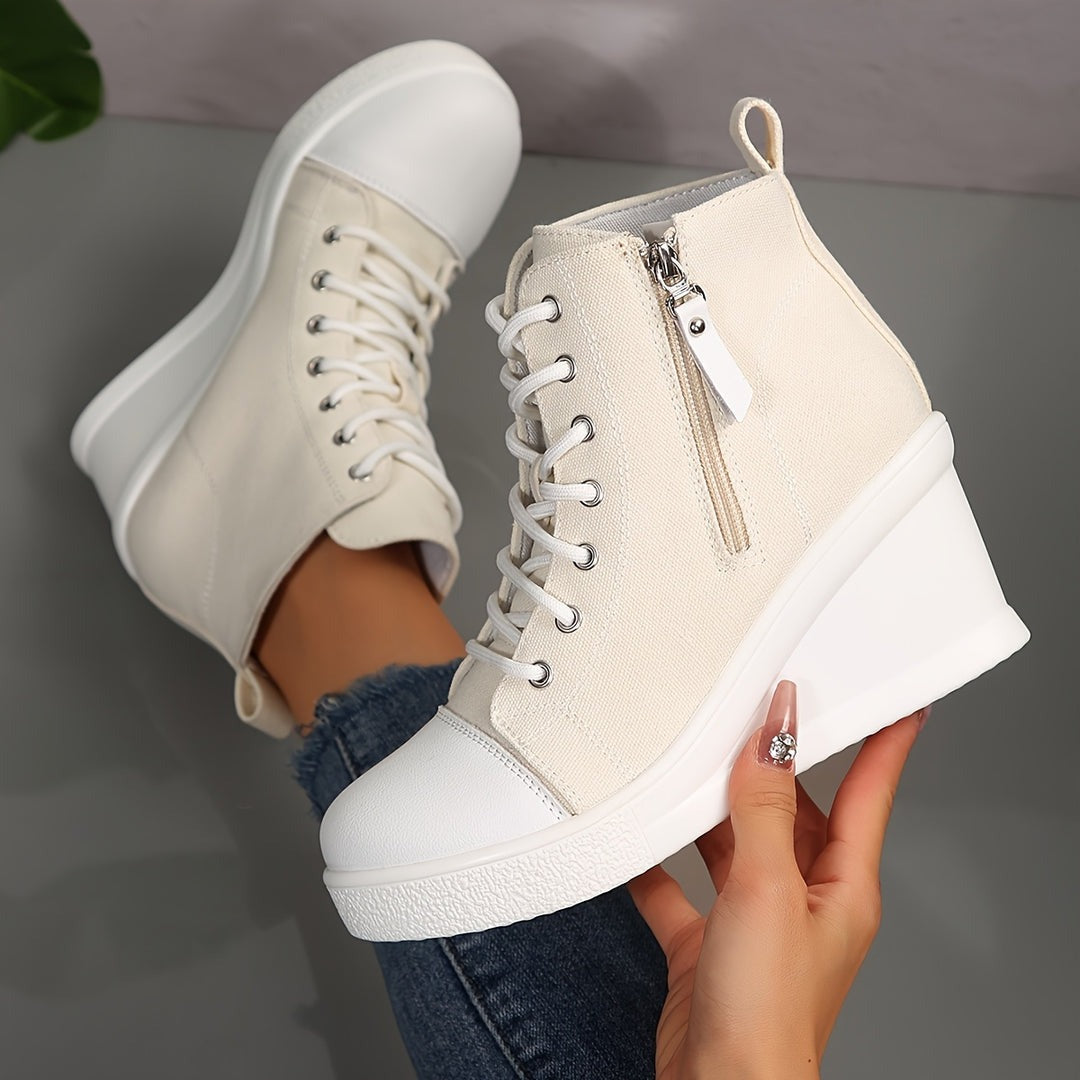Anna - Zapatillas con cuña de lona
