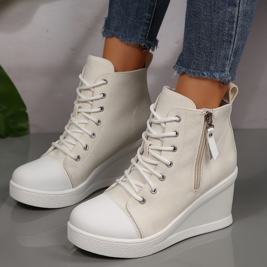 Anna - Zapatillas con cuña de lona