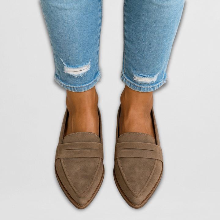 Olivia - Suede Moccasins.