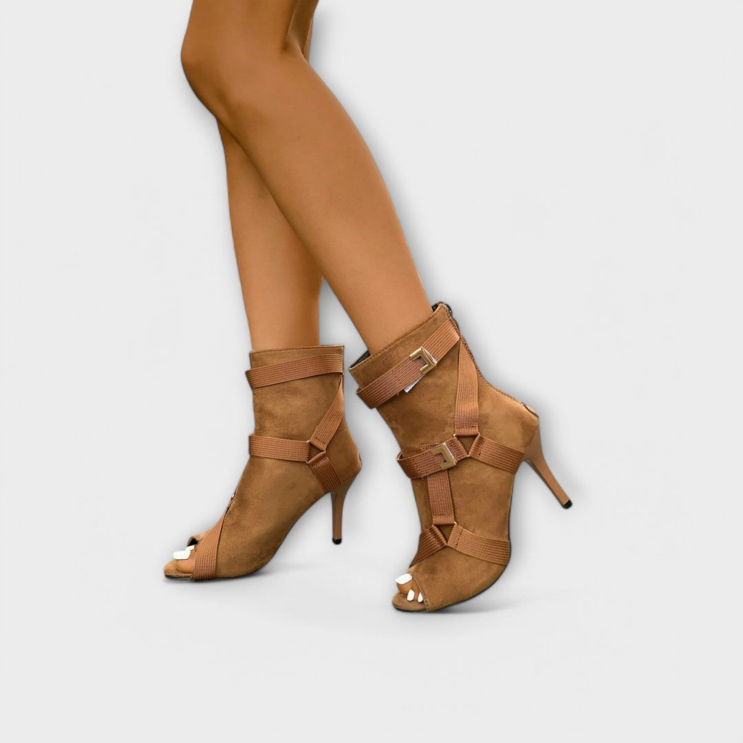 Elegant Heeled Sandals with Open Toe