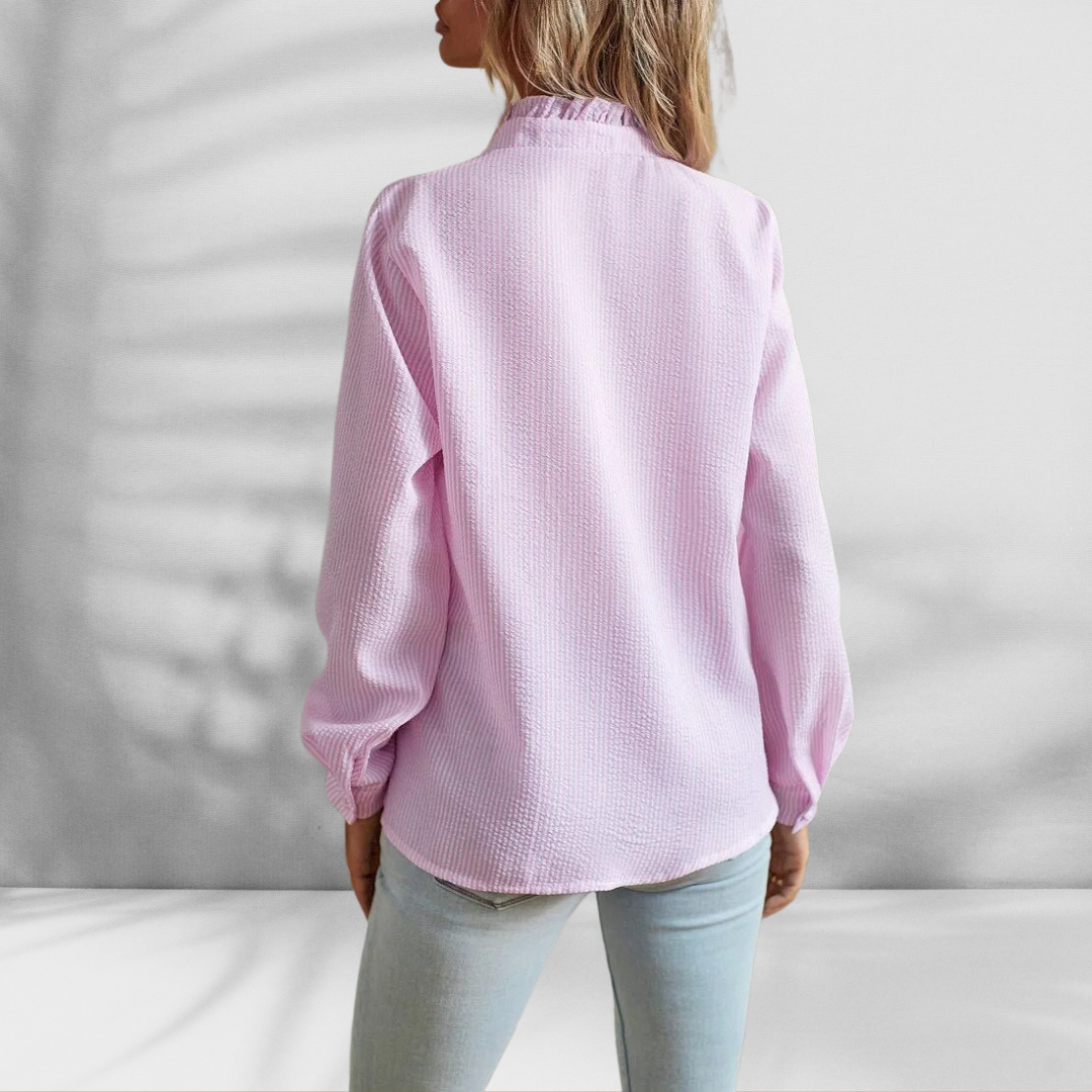 Iris - Blusa leve com pormenor de folhos