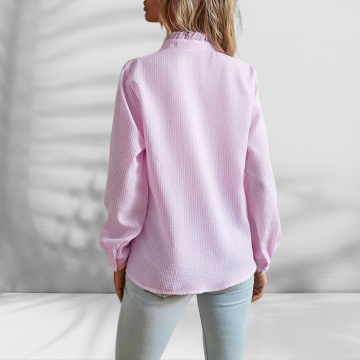 Iris - Blusa leve com pormenor de folhos