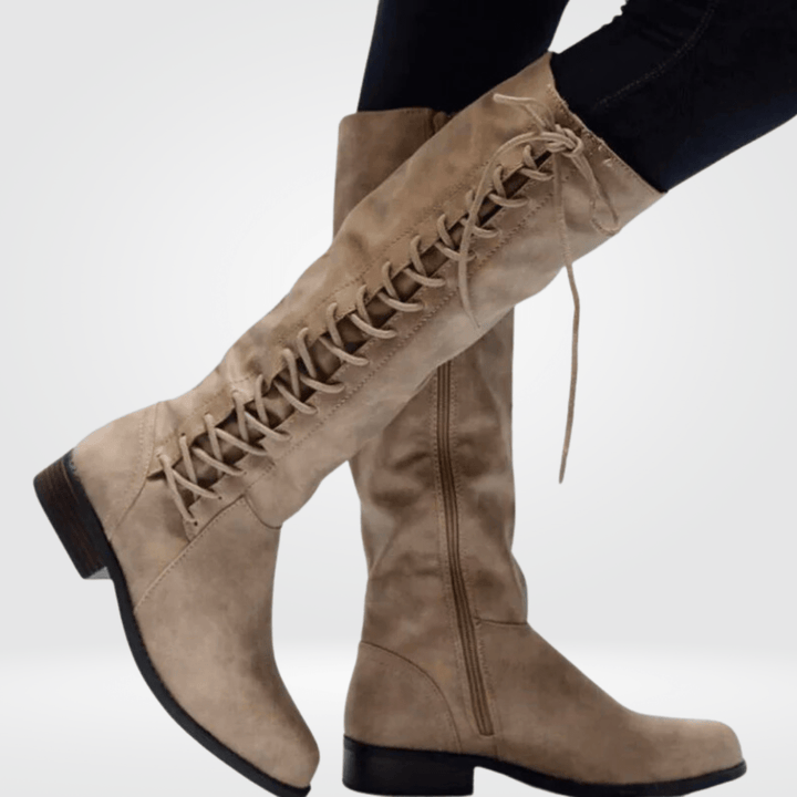 Olive - Textured Leather Boot