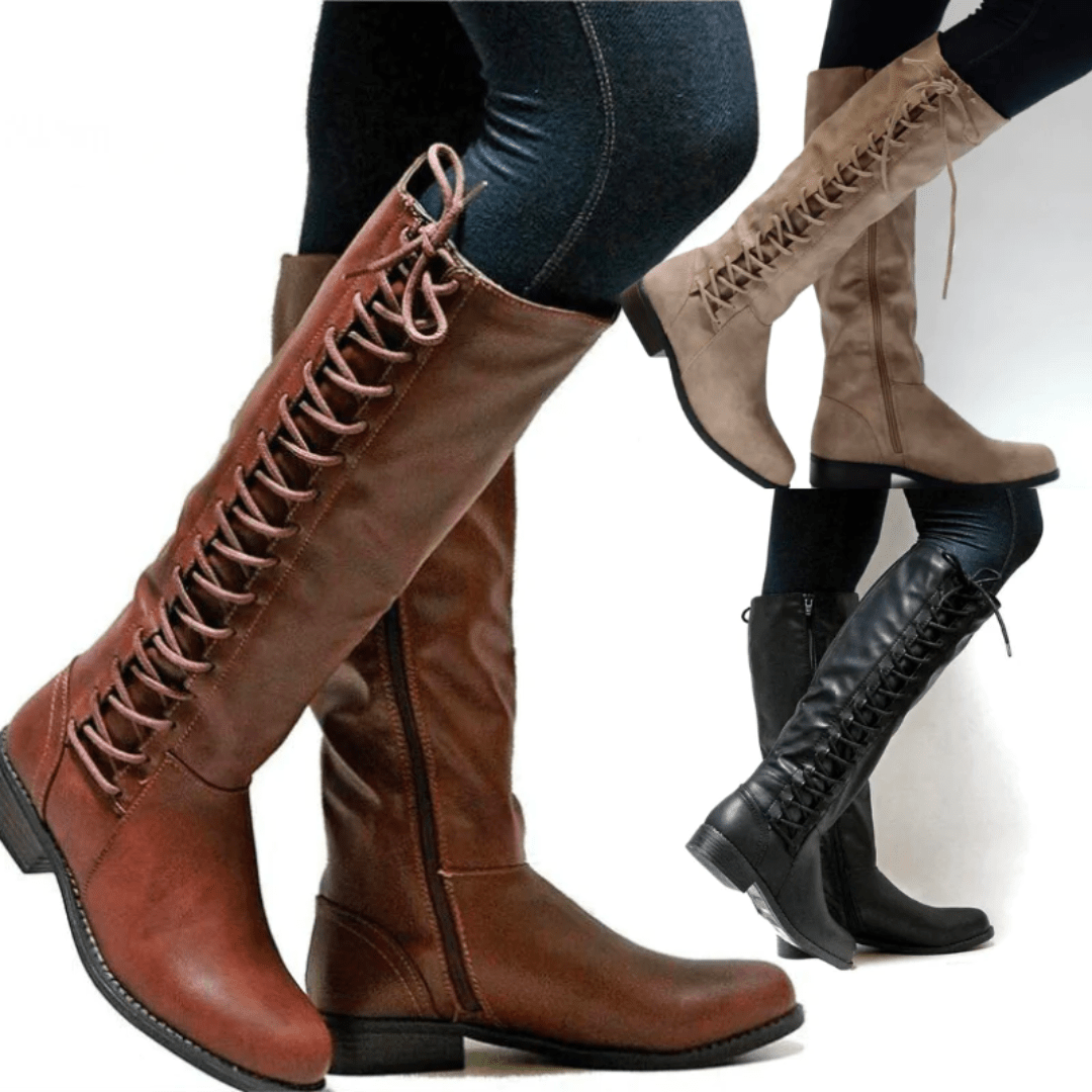 Olive - Textured Leather Boot
