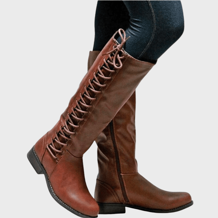 Olive - Textured Leather Boot