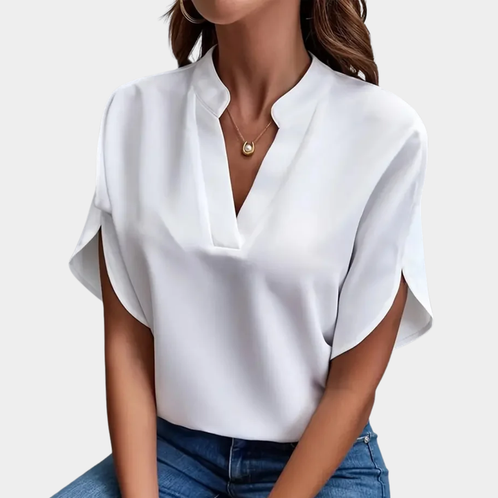 Roswina – Relaxed Fit V-Neck Blouse
