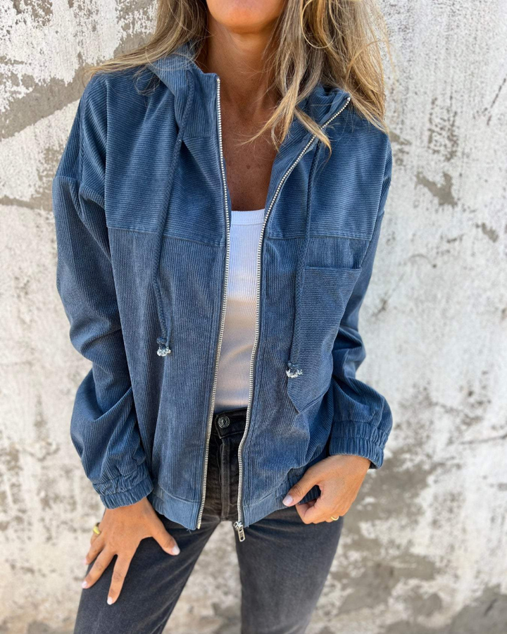 Abilenne – Loose Fit Hooded Cardigan with Zipper