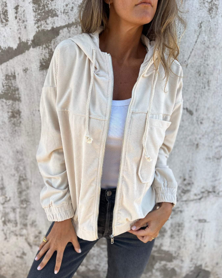 Abilenne – Loose Fit Hooded Cardigan with Zipper