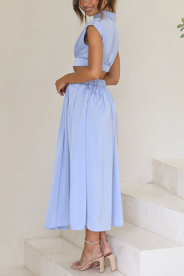 Quincy - Midi Dress with Cut-Out and Pockets