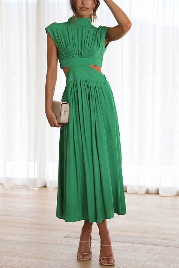 Quincy - Midi Dress with Cut-Out and Pockets