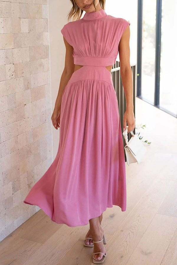 Quincy - Midi Dress with Cut-Out and Pockets