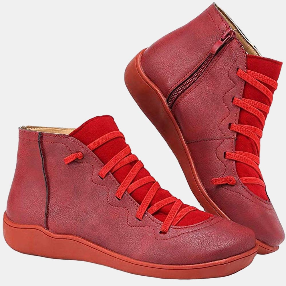 Avery - Block Heel Lace-up Boots