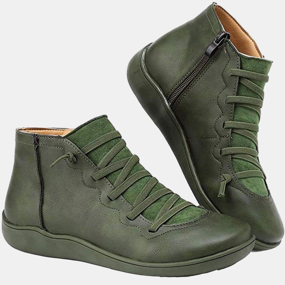 Avery - Block Heel Lace-up Boots