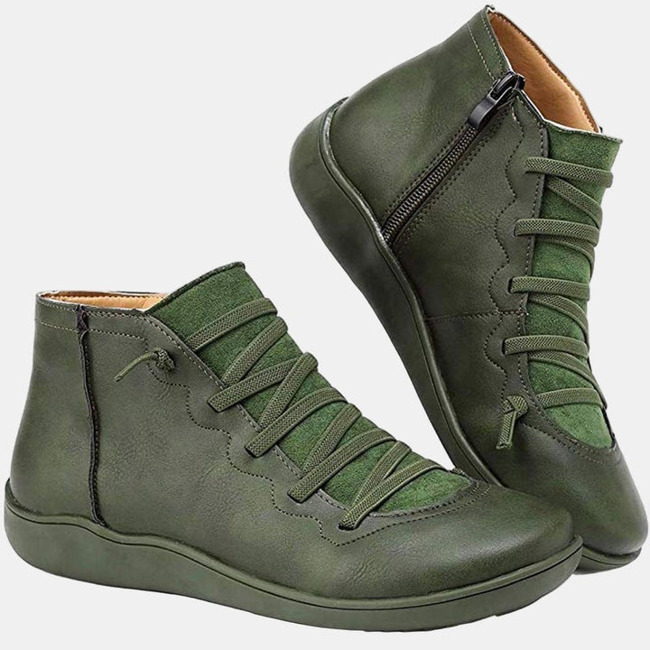 Avery - Block Heel Lace-up Boots