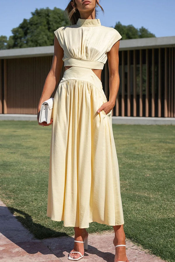 Quincy - Midi Dress with Cut-Out and Pockets