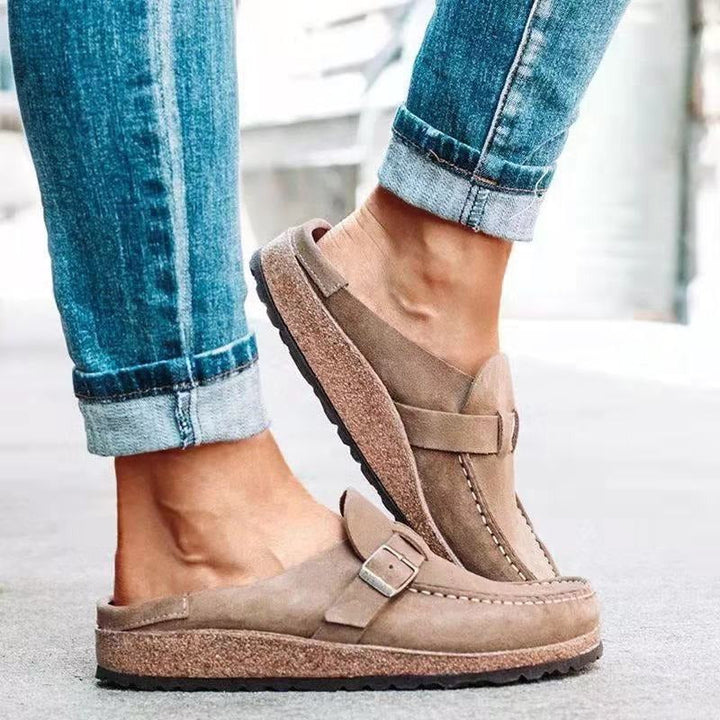 Roswita – Comfortable Slippers with Buckle Detail