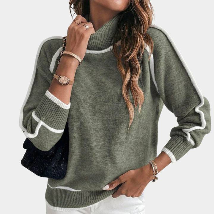 Isa - Pullover mit Kontrastbesatz