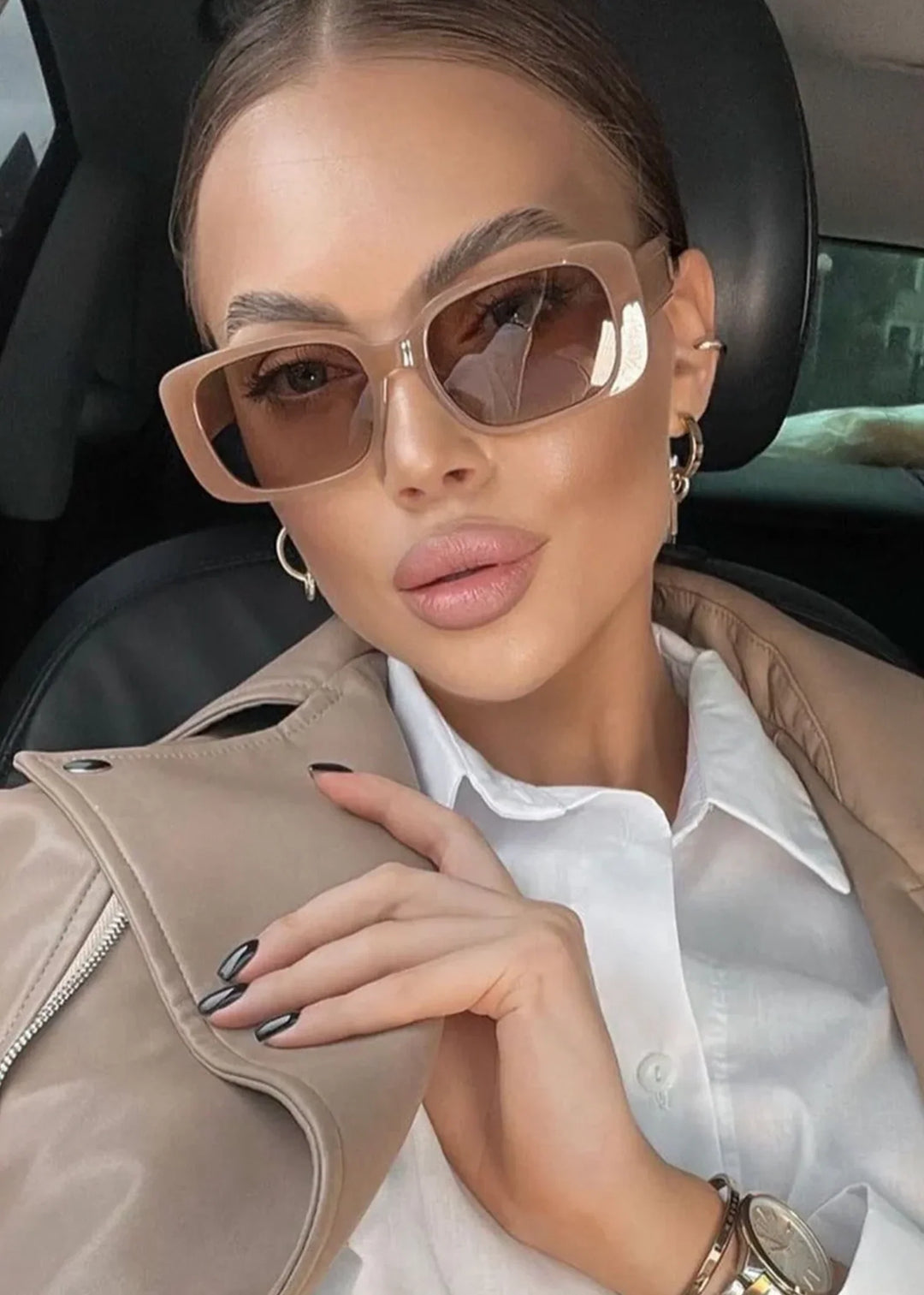 Crystal Gaze - Stylische Sonnenbrille mit transparentem Rahmen