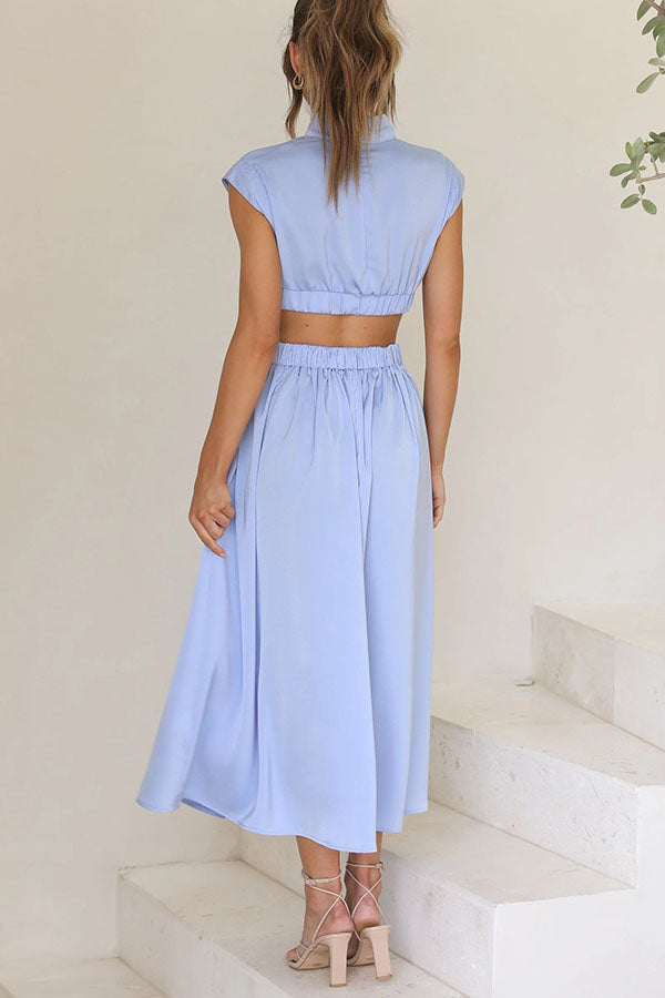 Quincy - Midikleid mit Ausschnitt und Taschen