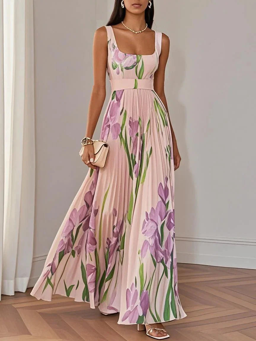 Liviana - Plissiertes Maxikleid