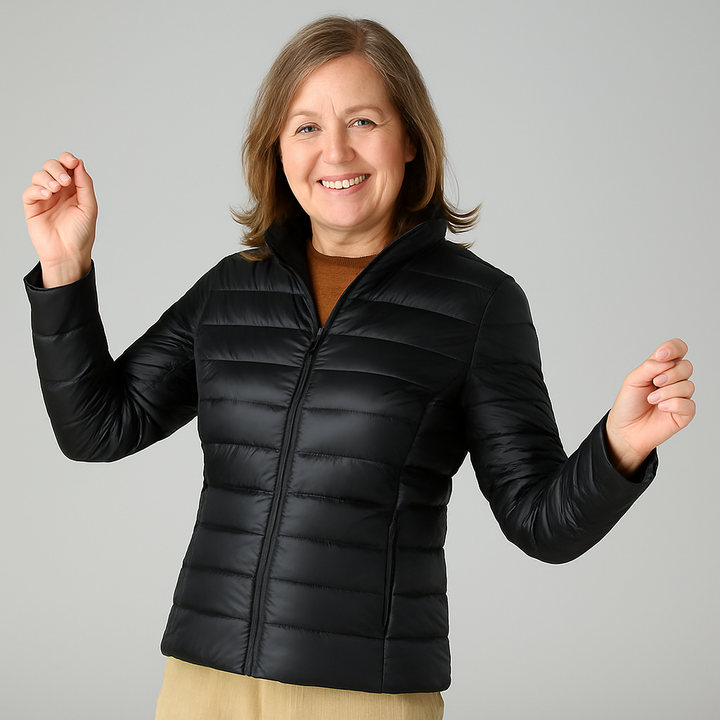 Feline - Jacke mit weißen Entenfedern