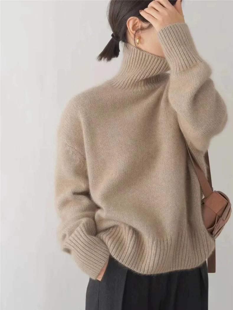Isabella - Kaschmirpullover mit hohem Kragen
