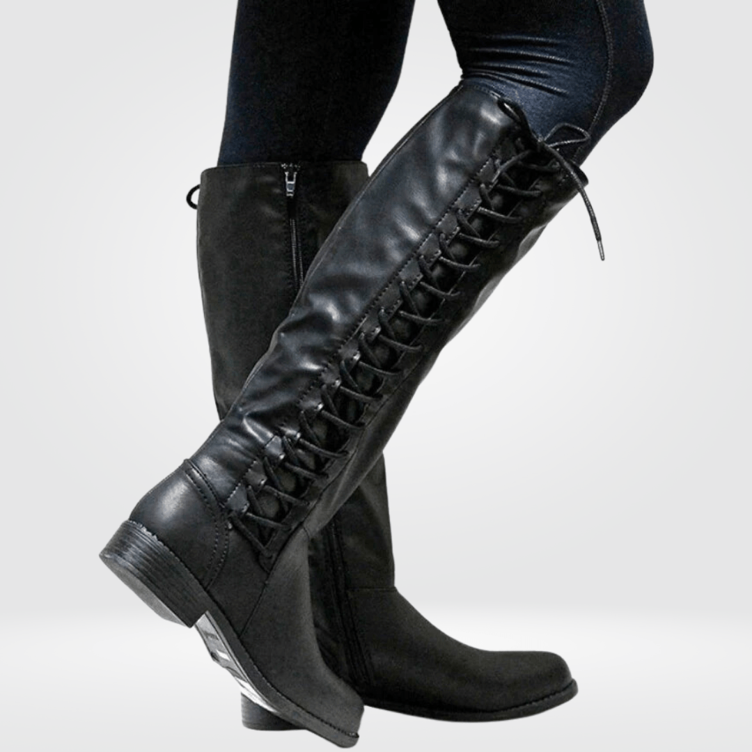 Olive - Textured Leather Boot