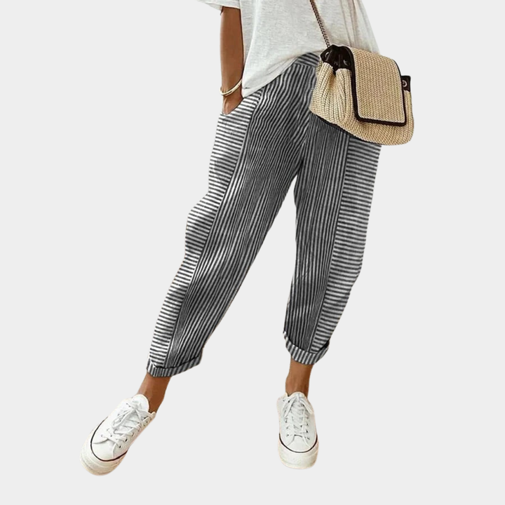 Rory - Ριγέ χαλαρό παντελόνι με ρίγες