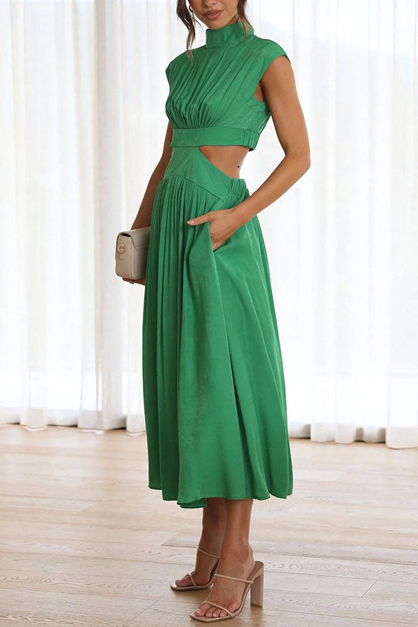 Quincy - Vestido midi con corte y bolsillos