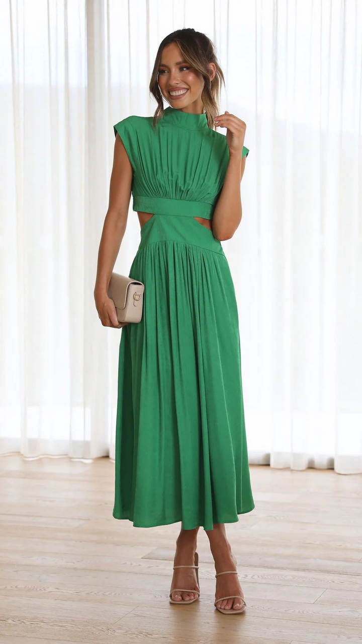 Quincy - Vestido midi con corte y bolsillos