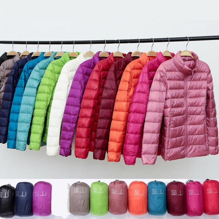 Aurora - Chaqueta con plumas de pato blancas