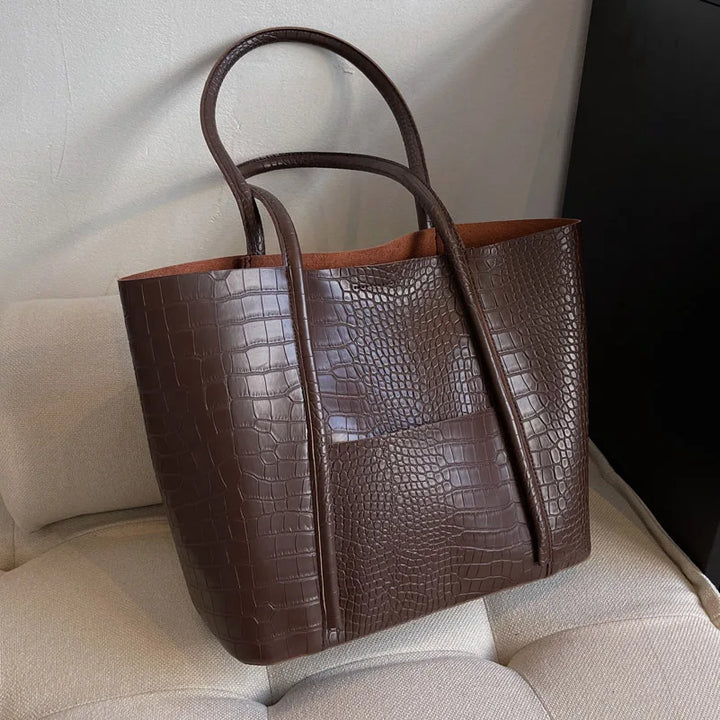 Betina™ - Bolso de hombro de piel de cocodrilo