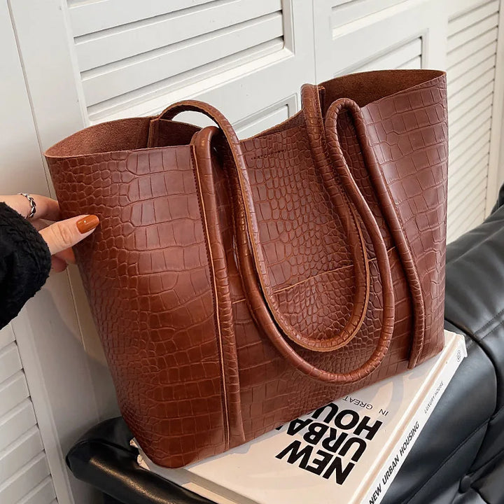 Betina™ - Bolso de hombro de piel de cocodrilo