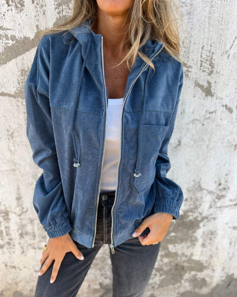 Abilenne - Cardigan con cappuccio e cerniera dal taglio ampio
