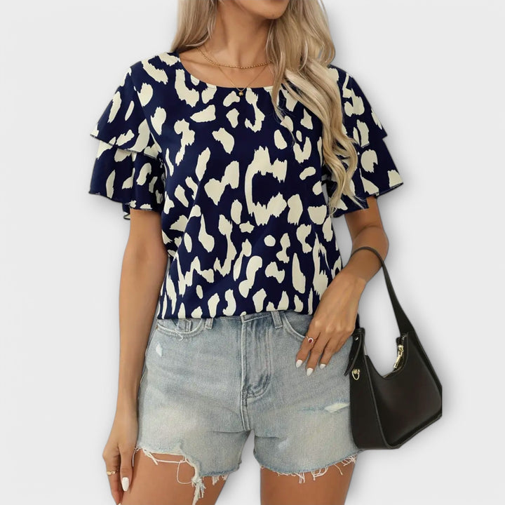 Aurora - Casual Blouse with Round Neckline